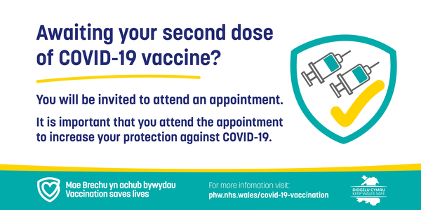 Awaiting Second Dose of Vaccine - May 2021 poster